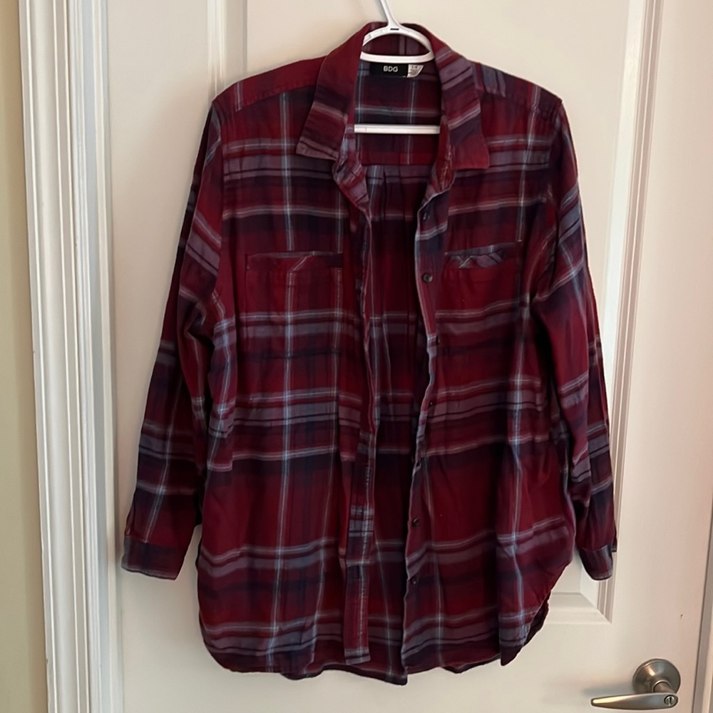Wine red size L urban outfitters flannel